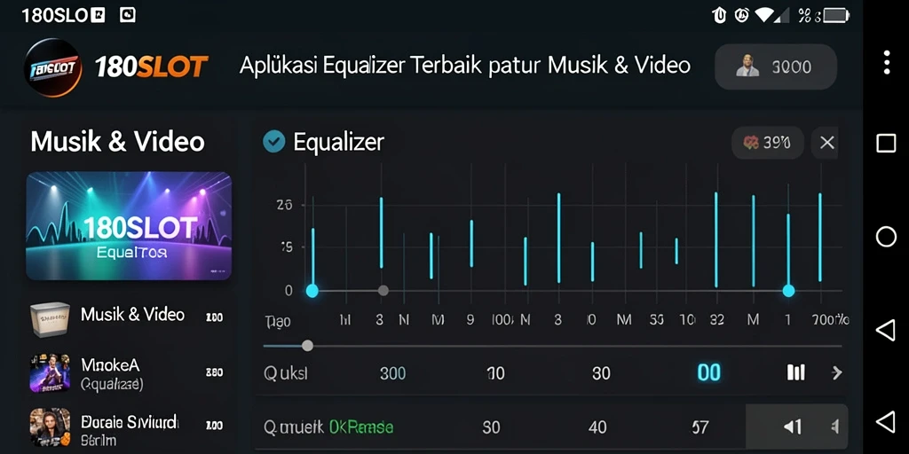 Tampilan antarmuka aplikasi Equalizer 180SLOT yang menarik dan fungsional.