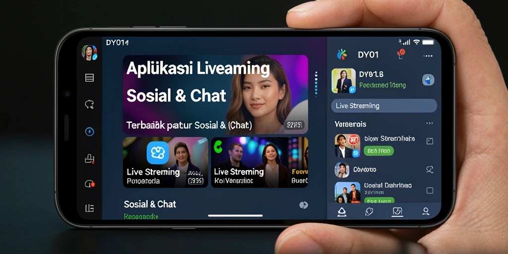 Tampilan antarmuka DY01 saat siaran langsung, interaktif dan menarik.