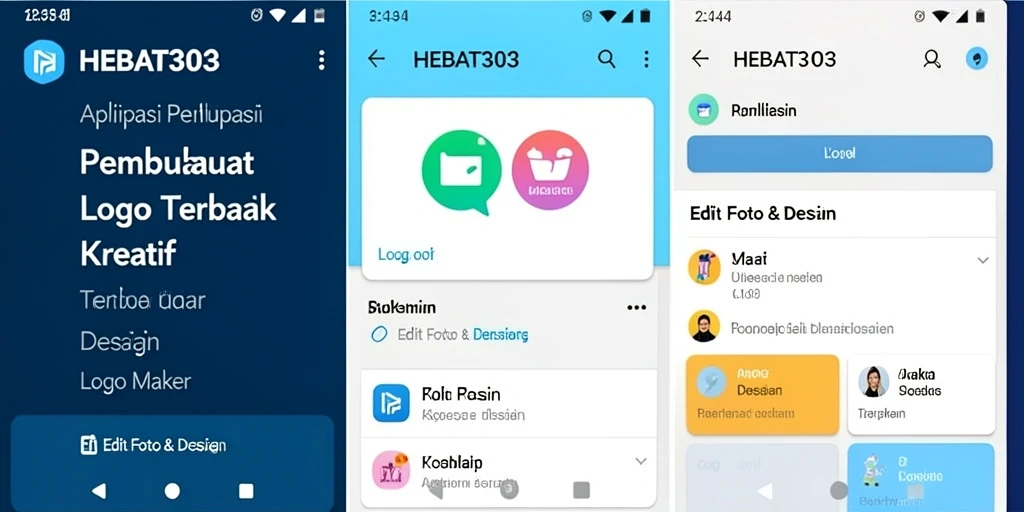 Tampilan antarmuka HEBAT303 yang memudahkan pembuatan logo.