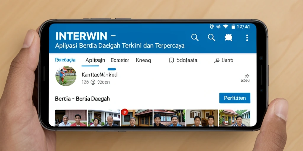 Antarmuka utama INTERWIN menampilkan berita daerah terbaru dengan nyaman.
