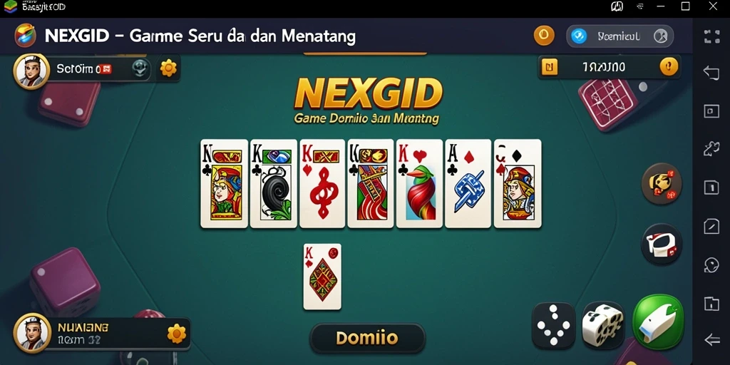 Tampilan antarmuka NEXGID yang menarik dalam permainan Domino.