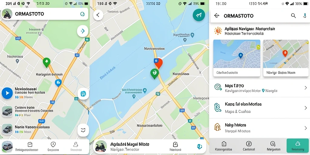 Antarmuka ORMASTOTO menampilkan peta dan arah navigasi motor secara jelas.