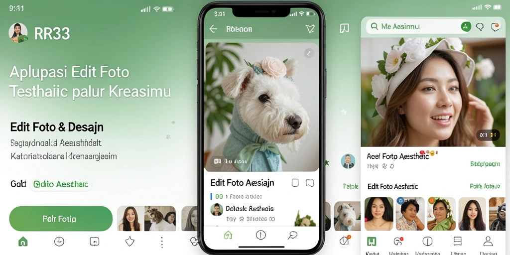 Tampilan antarmuka pengguna RR33 yang interaktif dan intuitif untuk Edit Foto Aesthetic.